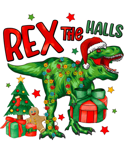 Rex The Halls T REX Direct to Film DTF Transfer - Twisted Image Transfers