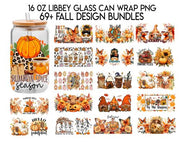 Cow Autumn Pumpkin 16oz UV DTF Libby Cup Wrap