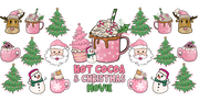 15-Hot Cocoa & Christmas Movies- Pink Christmas Vibes-Retro Christmas 16oz UV DTF Libby Cup Wrap