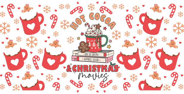 Hot Cocoa Christmas movies-Cookie baking crew-Merry Christmas cakes 16oz UV DTF Libby Cup Wrap