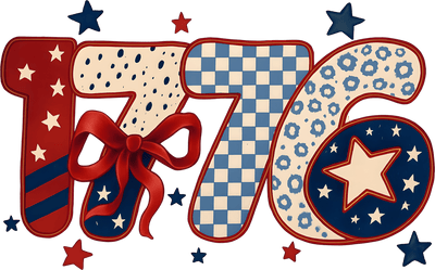 1776 USA July 4th DTF (direct-to-film) Transfer