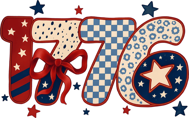 1776 USA July 4th DTF (direct-to-film) Transfer