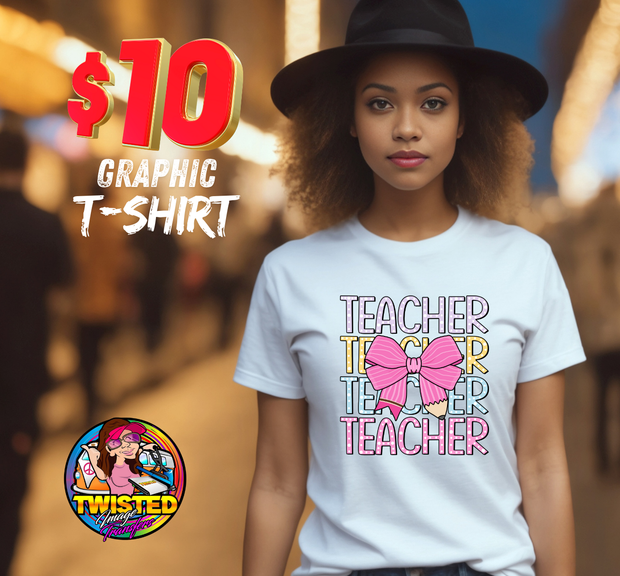 Teacher with Bow T-shirt