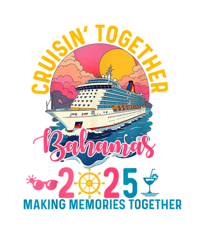 2025 Cruise Bahamas in Pink DTF (direct-to-film) Transfer