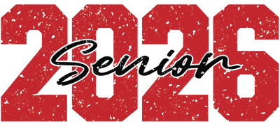 2026 Senior Varsity Red & Black DTF (direct-to-film) Transfer