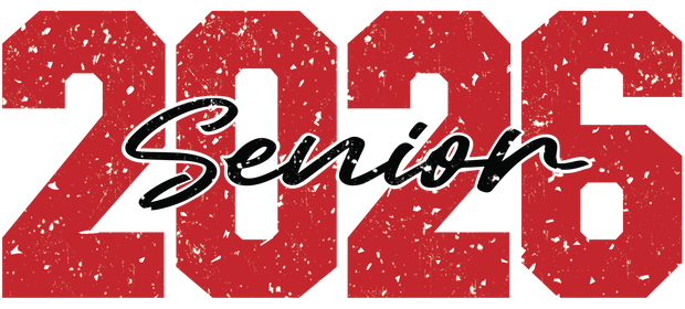 2026 Senior Varsity Red & Black DTF (direct-to-film) Transfer