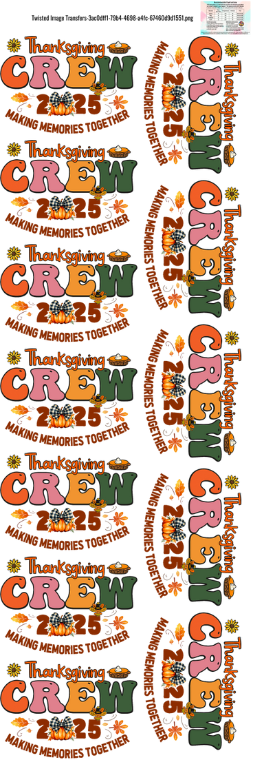 #2 2025 Thanksgiving Crew 60x22" DTF Ready to Ship Gang Sheet