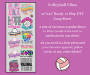 Volleyball Vibes 60x22" DTF Ready to Ship Gang Sheet