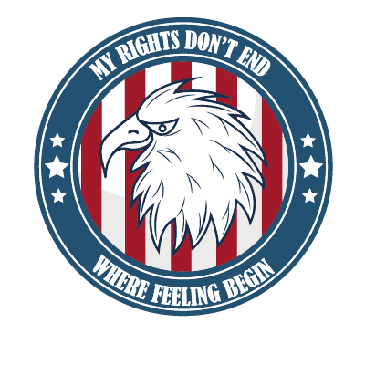 2A My Rights Dont End Where Your Feelings Begin With Stripes And Eagle In Red White And Blue DTF (direct-to-film) Transfer