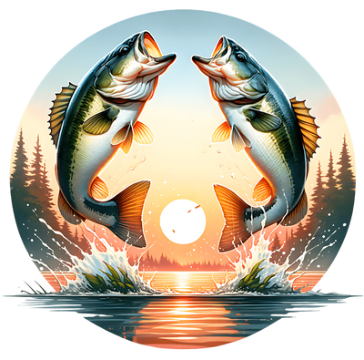 2 Jumping Fish DTF (direct-to-film) Transfer