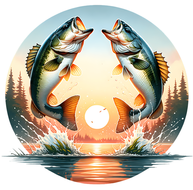 2 Jumping Fish DTF (direct-to-film) Transfer