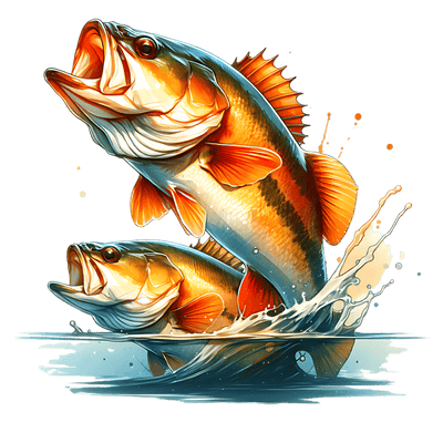 2 Opened Mouth Fish DTF (direct-to-film) Transfer