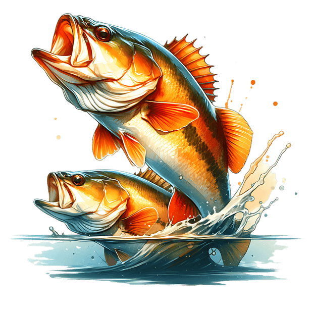 2 Opened Mouth Fish DTF (direct-to-film) Transfer