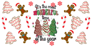 49-Its the Most Wonderful Time of the Year-Christmas Tree Cake 16oz UV DTF Libby Cup Wrap