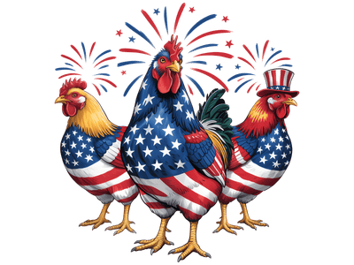 4th of July America Roosters DTF (direct-to-film) Transfer