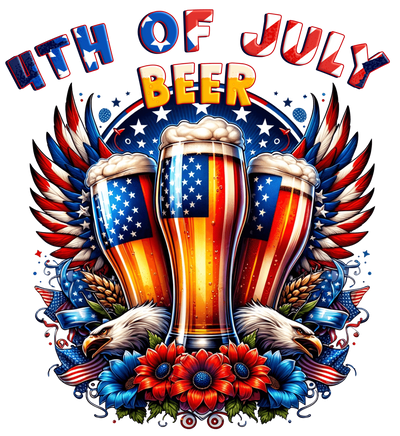 4th of July Beer Glasses DTF (direct-to-film) Transfer