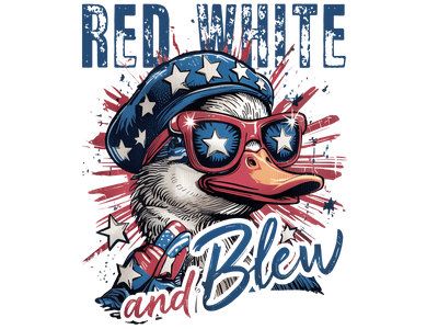 4th of July Duck Blew DTF (direct-to-film) Transfer