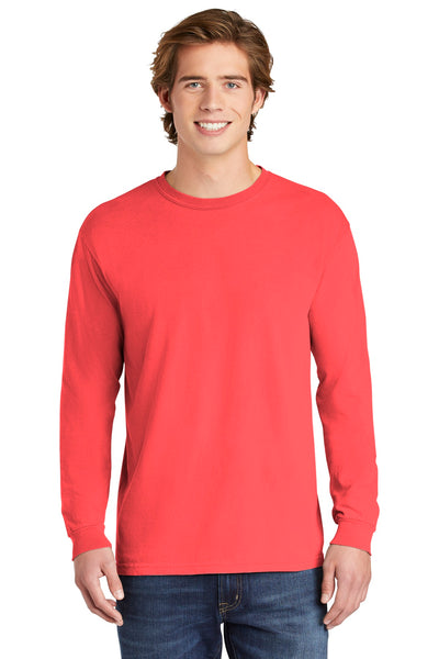 COMFORT COLORS  ®  Heavyweight Ring Spun Long Sleeve Tee. 6014 - Neon Red Orange