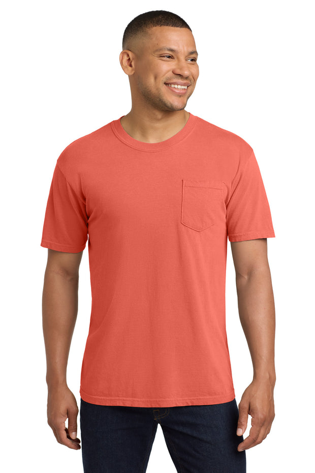COMFORT COLORS  ®  Heavyweight Ring Spun Pocket Tee. 6030 - Bright Salmon