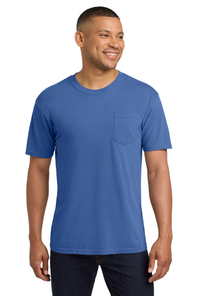 COMFORT COLORS  ®  Heavyweight Ring Spun Pocket Tee. 6030 - Flo Blue
