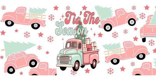 7-Tis' the Season Christmas- Christmas Tree Truck 16oz UV DTF Libby Cup Wrap