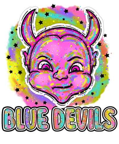 90s Girl Nostalgia Mascots Blue Devils DTF (direct-to-film) Transfer