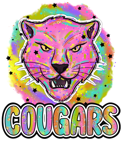 90s Girl Nostalgia Mascots Cougars DTF (direct-to-film) Transfer