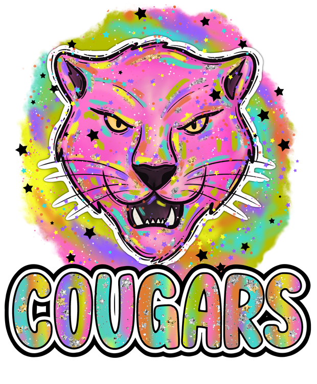90s Girl Nostalgia Mascots Cougars DTF (direct-to-film) Transfer