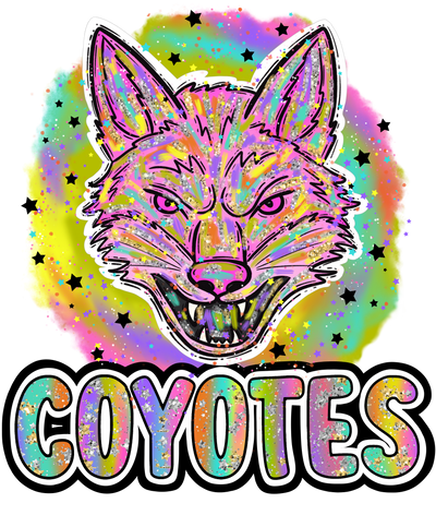 90s Girl Nostalgia Mascots Coyotes DTF (direct-to-film) Transfer