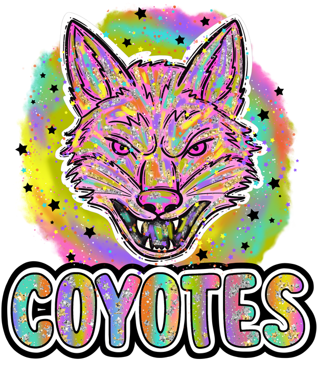 90s Girl Nostalgia Mascots Coyotes DTF (direct-to-film) Transfer