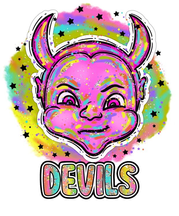 90s Girl Nostalgia Mascots Devils DTF (direct-to-film) Transfer