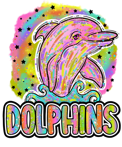 90s Girl Nostalgia Mascots Dolphins DTF (direct-to-film) Transfer