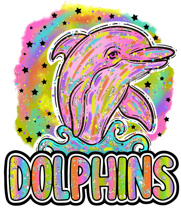 90s Girl Nostalgia Mascots Dolphins DTF (direct-to-film) Transfer