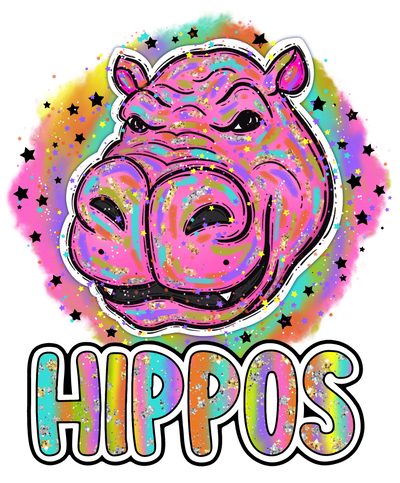90s Girl Nostalgia Mascots Hippos DTF (direct-to-film) Transfer