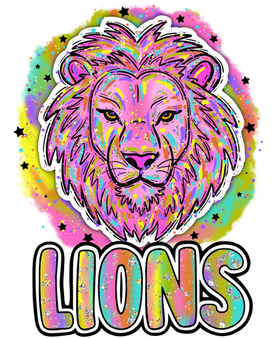 90s Girl Nostalgia Mascots Lions DTF (direct-to-film) Transfer