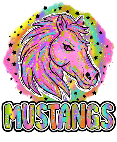 90s Girl Nostalgia Mascots Mustangs DTF (direct-to-film) Transfer