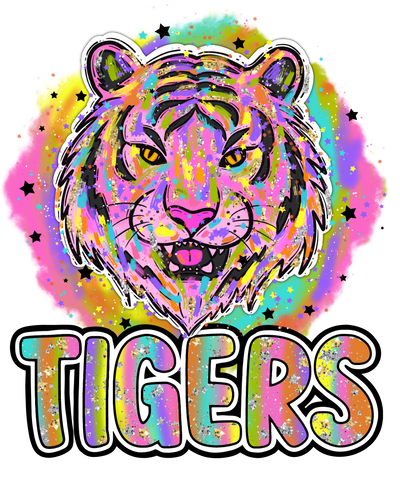 90s Girl Nostalgia Mascots Tigers DTF (direct-to-film) Transfer