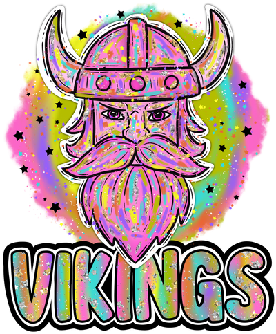 90s Girl Nostalgia Mascots Vikings DTF (direct-to-film) Transfer