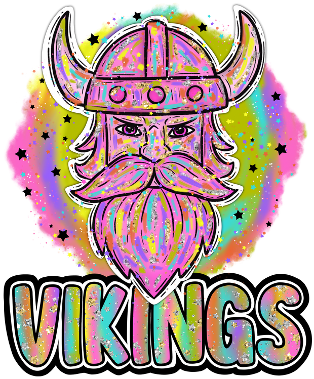 90s Girl Nostalgia Mascots Vikings DTF (direct-to-film) Transfer