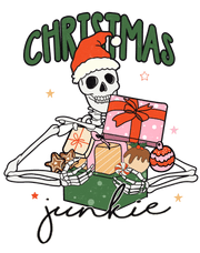 Christmas Junkie Skeleton Direct to Film DTF Transfer - Twisted Image Transfers