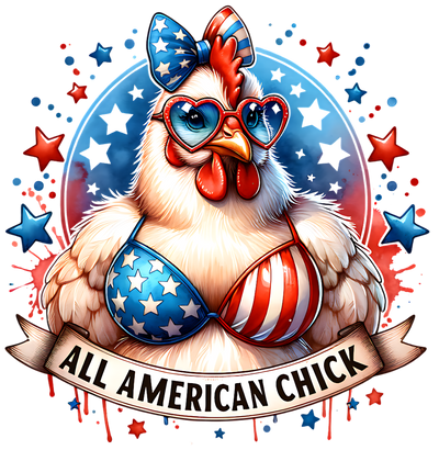 ALL AMERICAN CHICK IN A BIKINI DTF (direct-to-film) Transfer