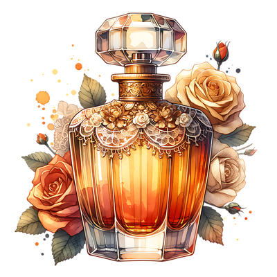 AMBER PERFUME BOTTLE DTF (direct-to-film) Transfer