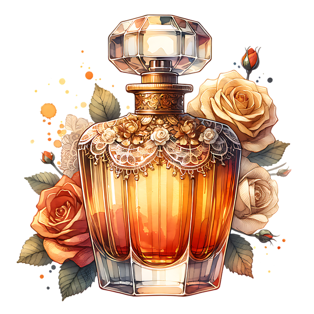 AMBER PERFUME BOTTLE DTF (direct-to-film) Transfer