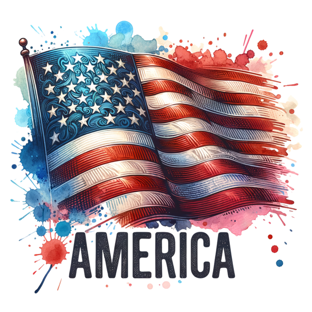 AMERICA WITH FLAG DTF (direct-to-film) Transfer