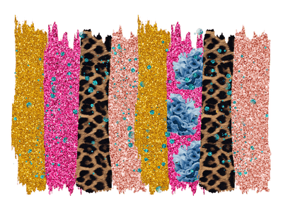 Abstract Design In Yellow Pink And Leopard Print DTF (direct-to-film) Transfer