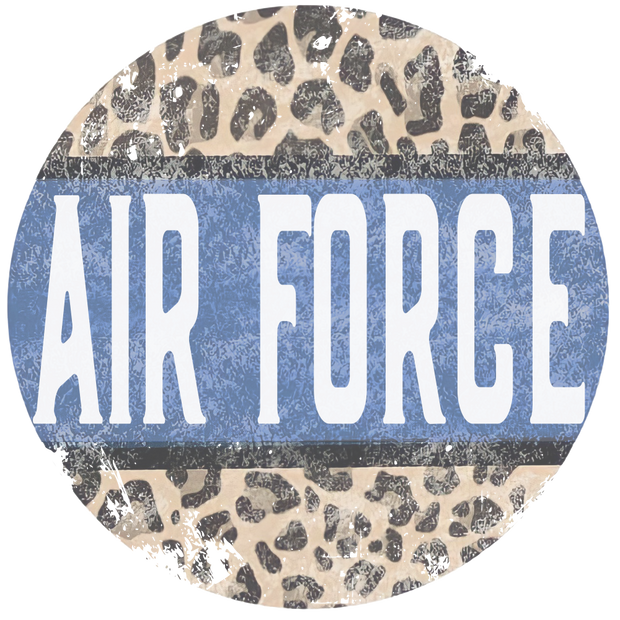 Air Force with Leopard Print DTF (direct to film) Transfer