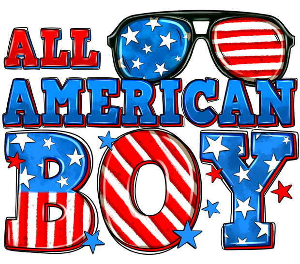 All American Boy Neon DTF (direct-to-film) Transfer