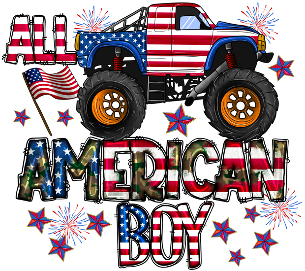 All American Boy Truck DTF (direct-to-film) Transfer