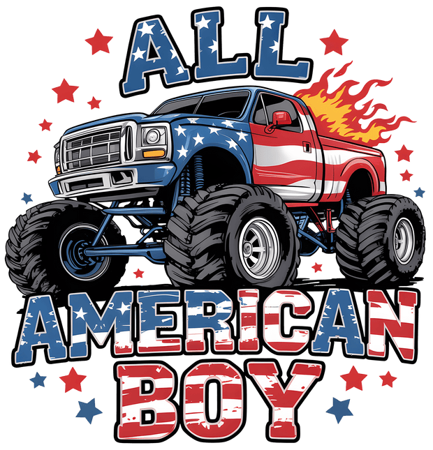 All American Boy USA Truck DTF (direct-to-film) Transfer