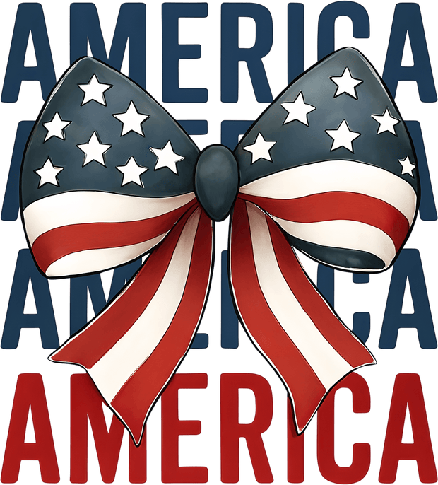 America Stacked & USA Bow DTF (direct-to-film) Transfer